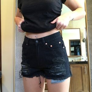 Black high waisted shorts